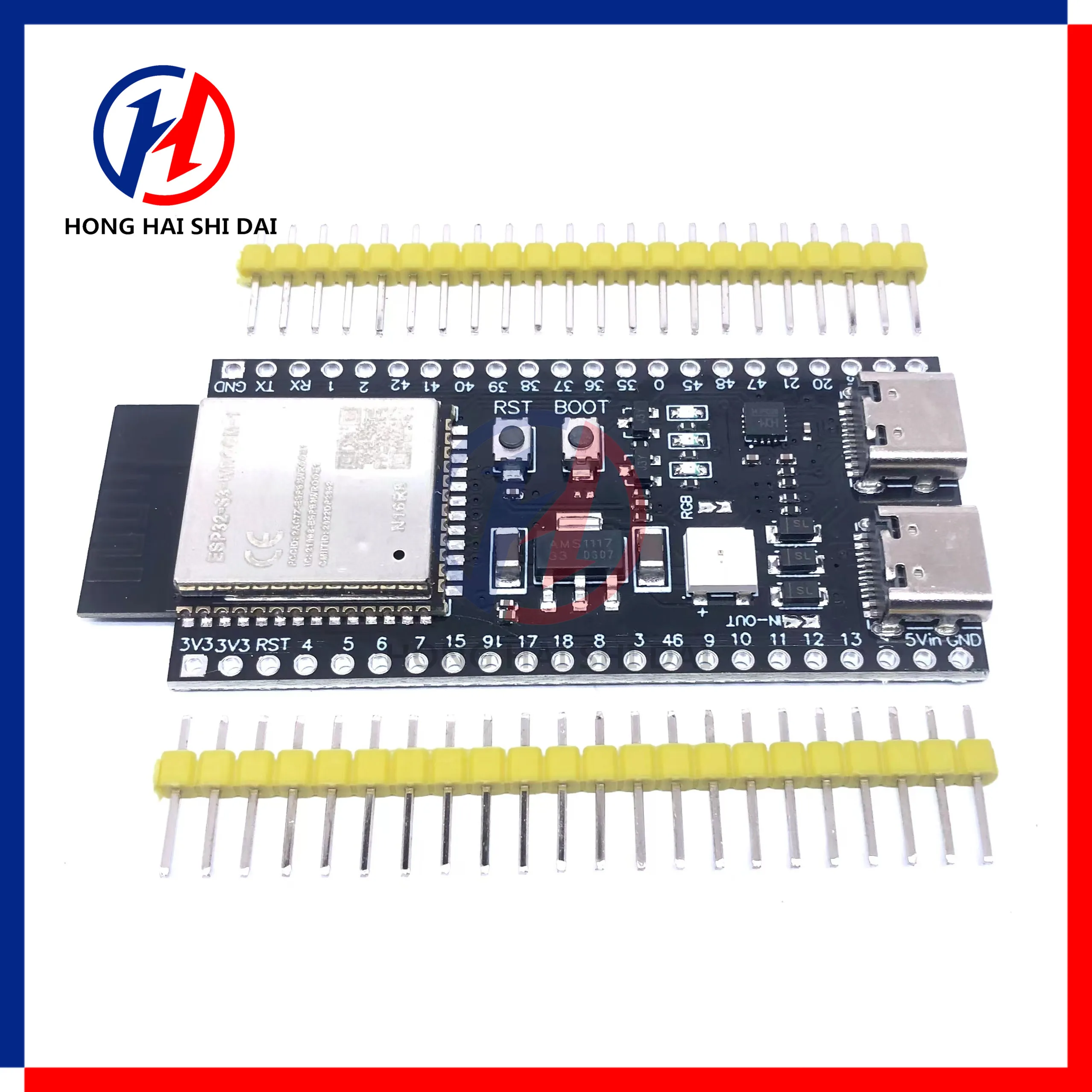 ESP32 / ESP32-S3 WiFi+Bluetooth Internet Of Things Dual Type-C Development Board Core Board ESP32-S3-DevKit C N16R8 For