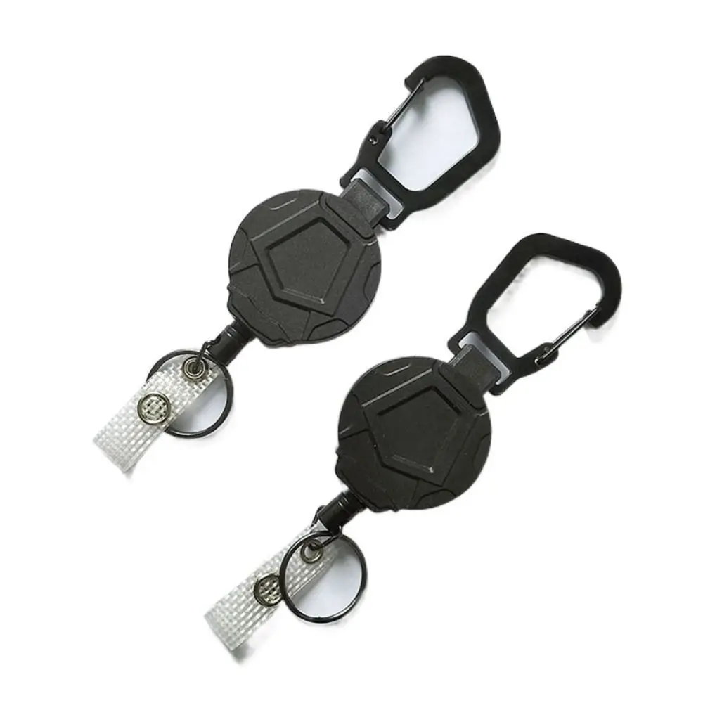 Anti-theft Metal Easy-to-pull Buckle Rope Elastic Keychain Sporty Retractable Key Ring Anti Lost Key Ring Accessories 60cm