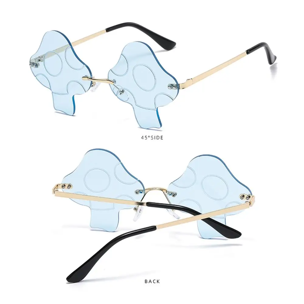 

Halloween Transparent Women's Sunglasses Irregular Mushroom Shape Mushroom Glasses Fun Rimless Eyewear Cool Party Favor