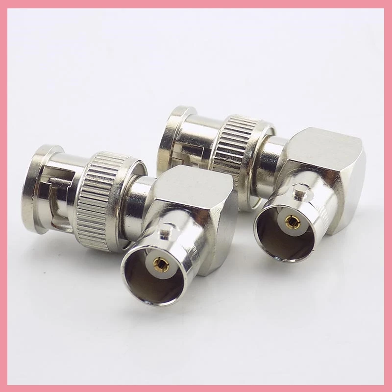 L-shaped BNC Male Connector Adapter  Right Angle to BNC Female Jacks Adapter for CCTV Security Video Surveillance System B6