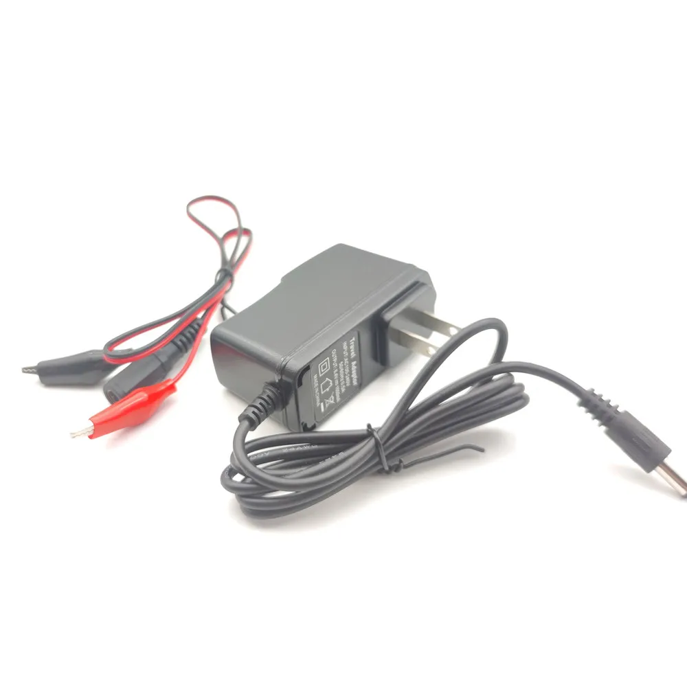 Cargador de batería de iones de litio 12,6 v 1A con conector hembra DC pinzas cocodrilo para 3S 18650