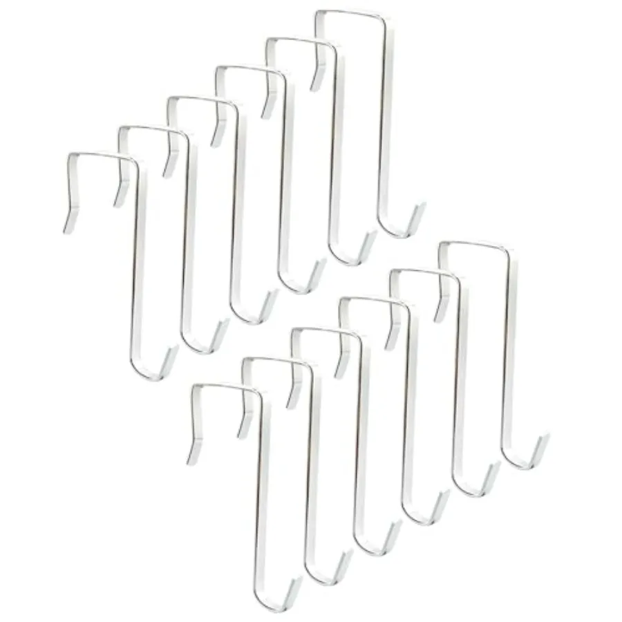12 Pack Over The Door Metal Hook Hanger - Fits Interior Doors 1.45" Over The Door Towel Racks for Bathroom, Kitchen Hanging Clo