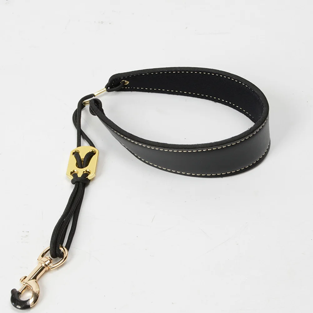 

Adjustable Sax Neck Belt Saxophone Strap Professional Shoulder Harness Black Skin Tenor for Kid