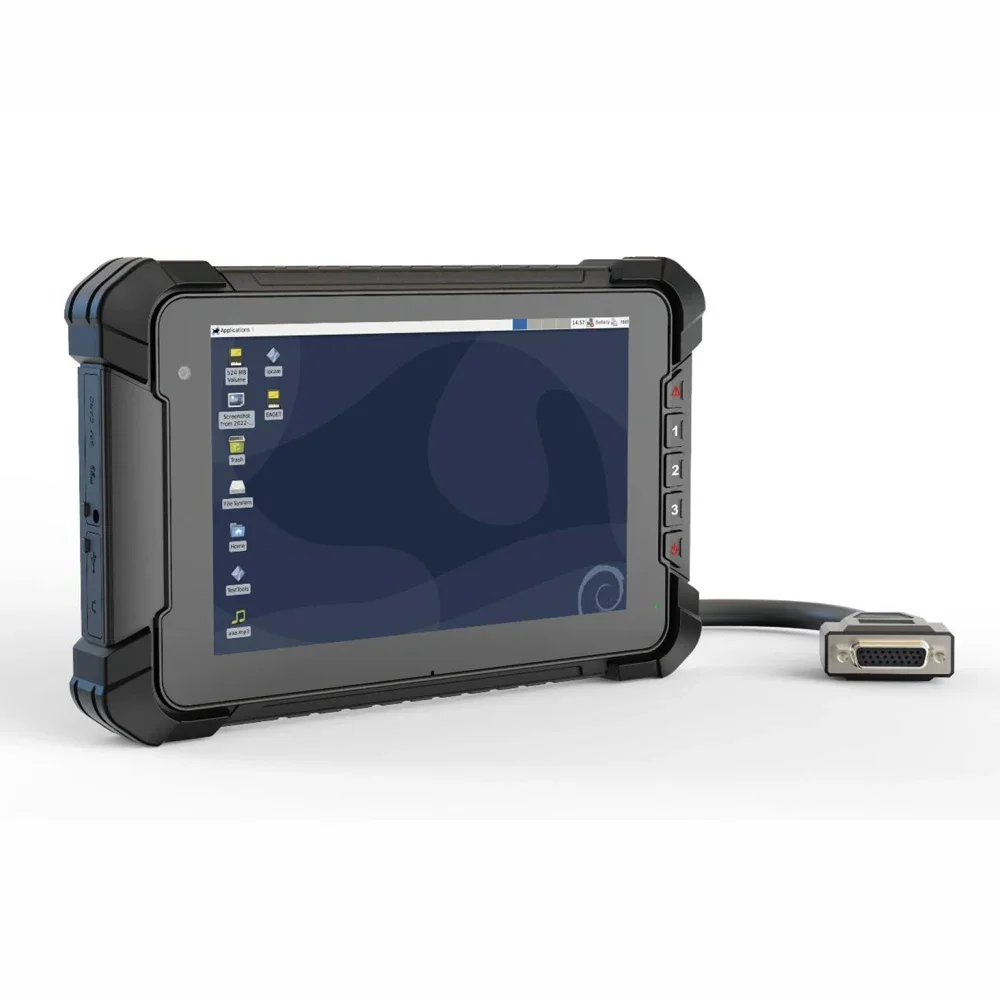 

2026 Lilliput 7 Inch Rugged Car Tablet IP67 Linux Computer with Can Bus and RJ45, RS232 Rugged Vehicle Tablet PC