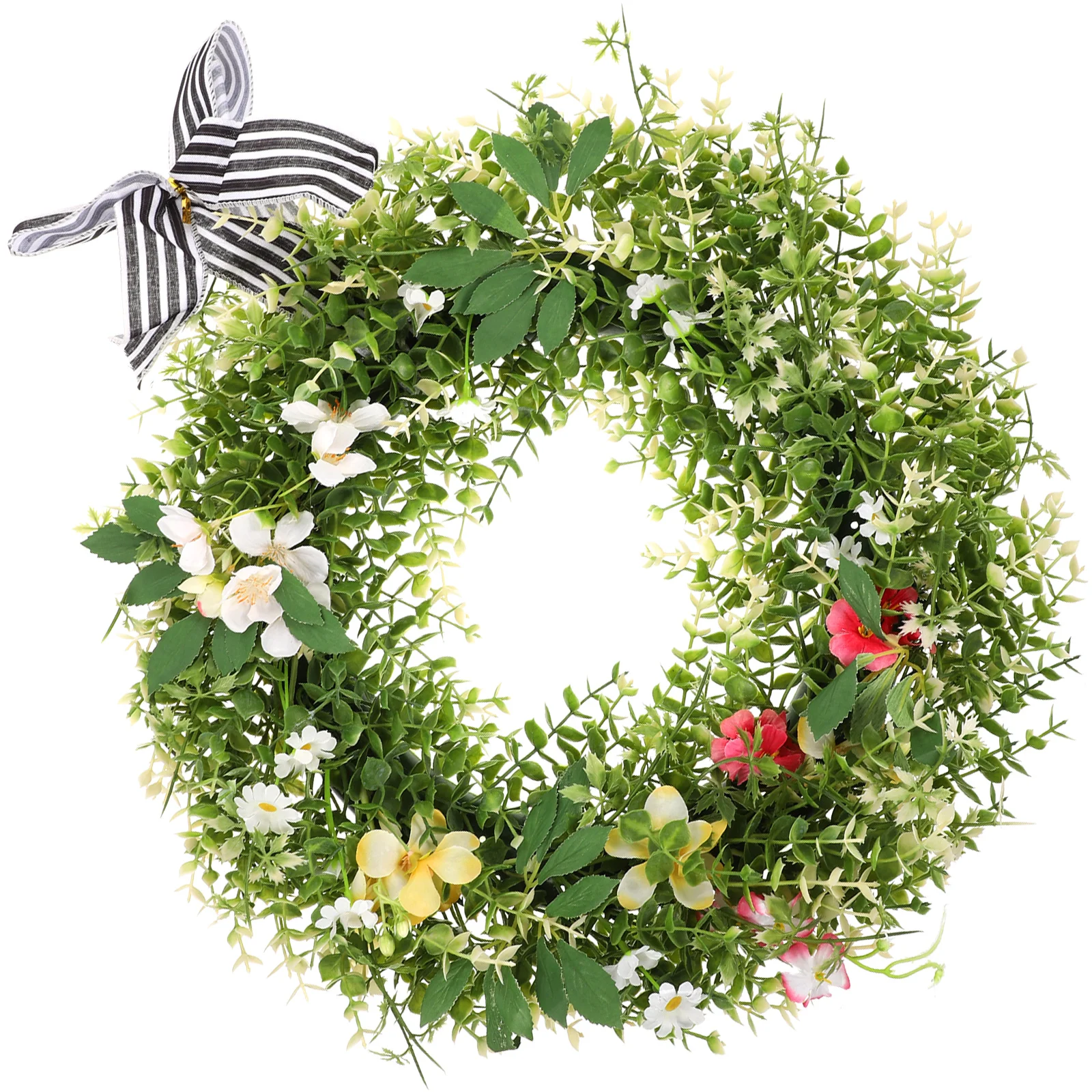 

1pcs Simulated Green Plant Wreath Faux Eucalyptus Decoration Indoor Outdoor Artificial Leaves Wreaths Spring Wedding