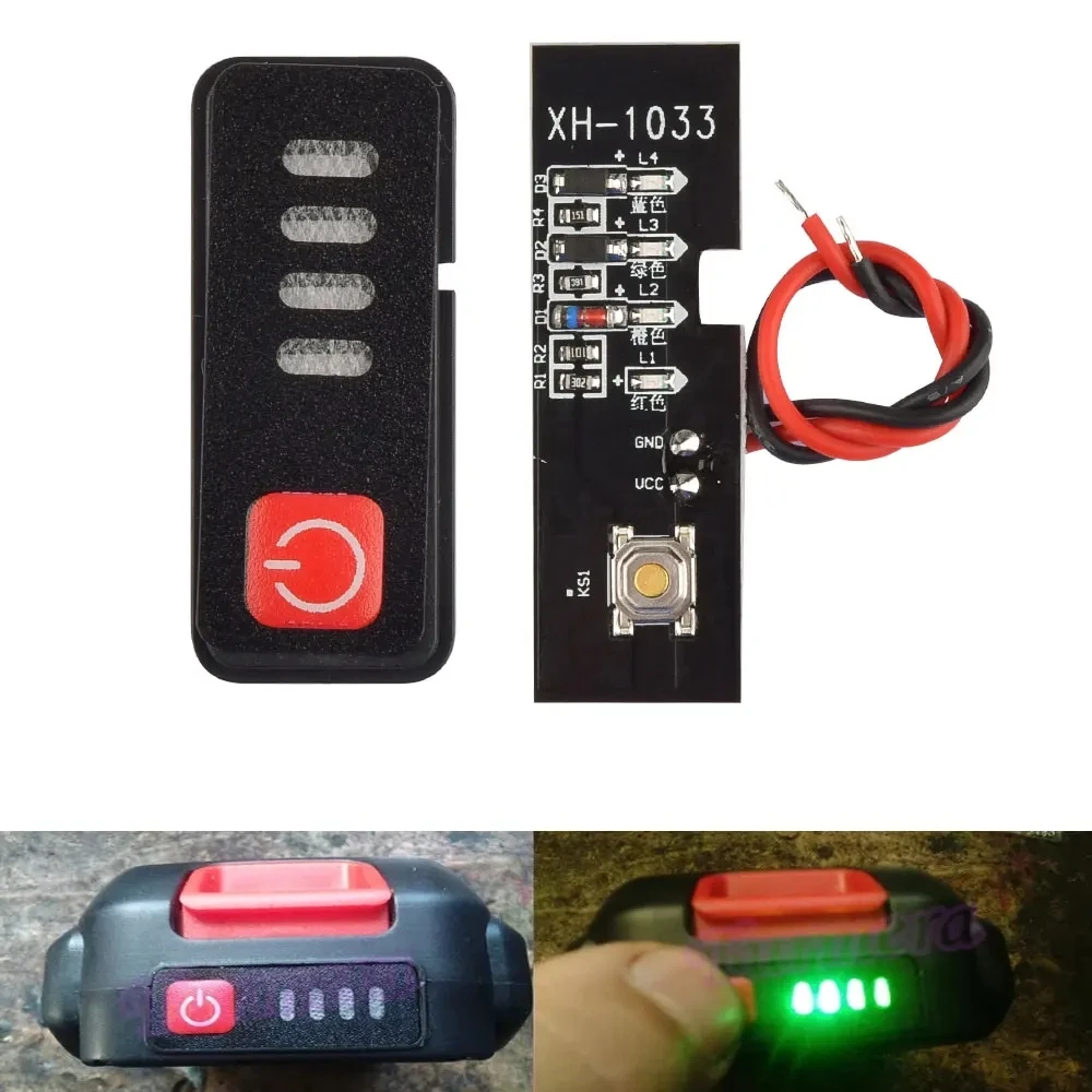 5S 18V 21V Battery Capacity Indicator Module with Power Display and Battery Shell Battery Level Indicator Tester LED Display