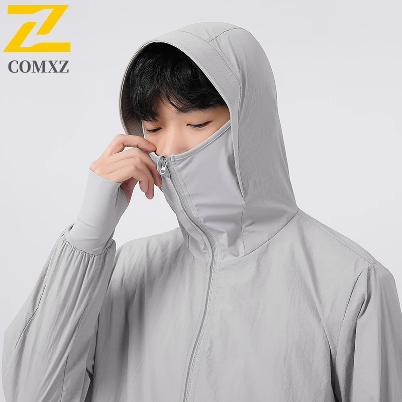 ฤดูร้อนพัดลมตกปลาเสื้อแจ็คเก็ตน้ําแข็งผู้ชายครีมกันแดด Coat เครื่องปรับอากาศเครื่องทําความเย็นเสื้อผ้าคู่อเนกประสงค์ Cooling Windbreaker