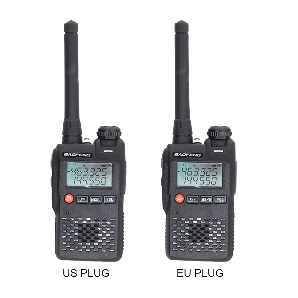 Baofeng-Radio bidireccional UV-3R, Mini Radio FM portátil con pantalla Dual, transceptor Ham FM, 99 canales VOX, 136-174MHz y 400-470MHz