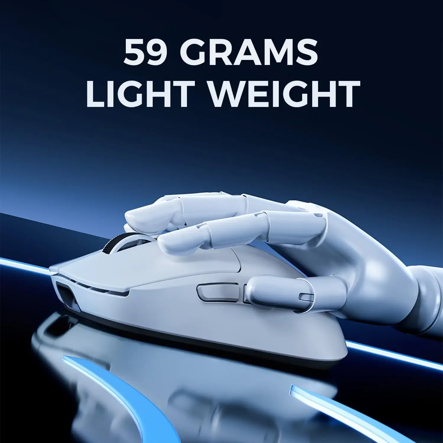 MCHOSE A5 Ultra Wireless Gaming Mouse Symmetrical Design 59g 8K Polling PAW3395 26K DPI 130h Battery Life Tri-Mode Connectivity