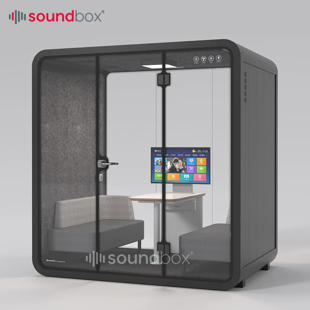 Soundbox Phone Booth With Phone Audio Message Outdoor Indoor Office Silent Soundproof Booth Phone for Airport