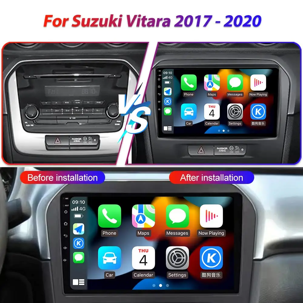 Android 14 For Suzuki Vitara 2017 - 2020 Multimedia Navigation DVD NO 2DIN GPS HDR QLED Player Car Stereo Carplay Radio Screen