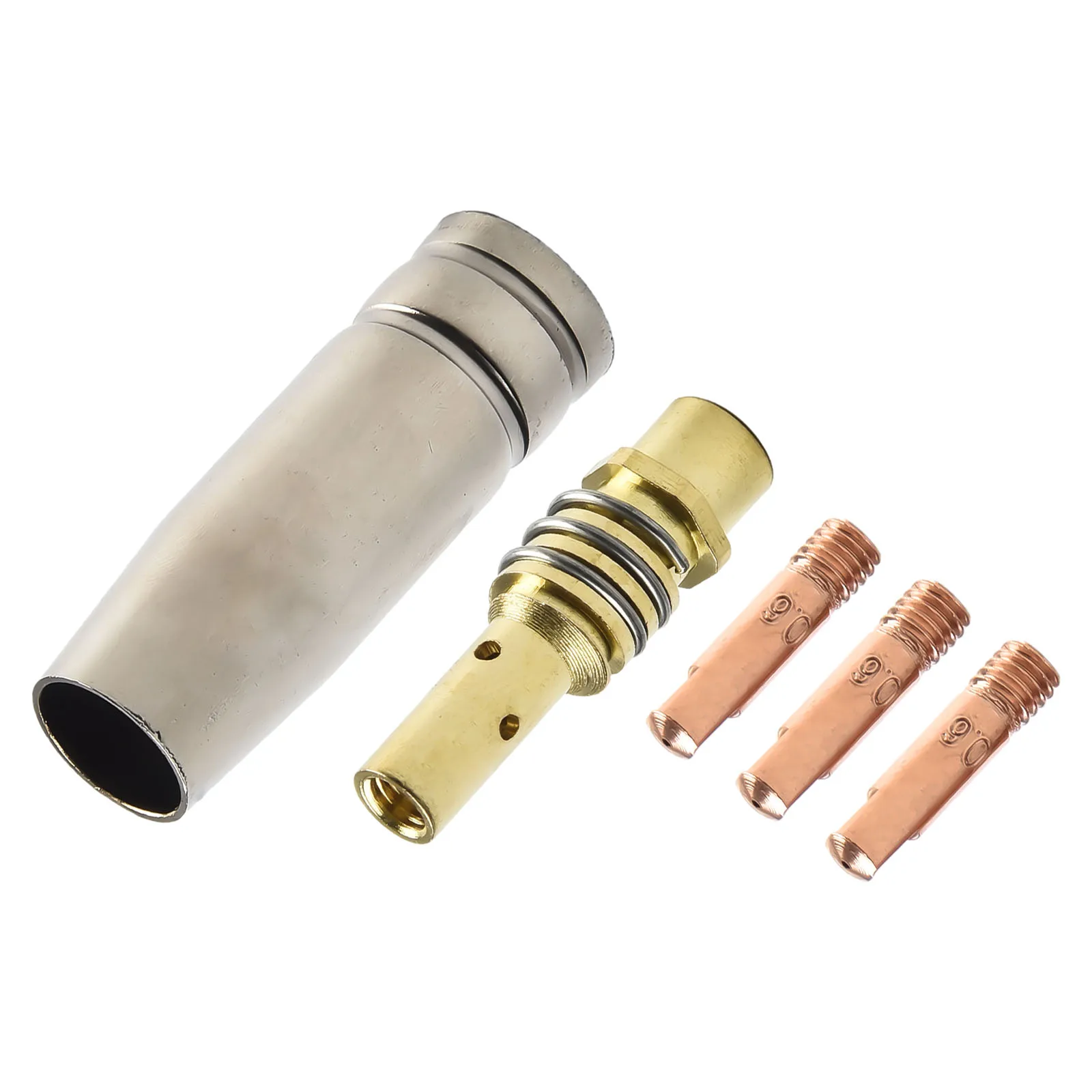 5/2Pcs Gasless Nozzle Tips Welding Kit 0.6-1.2mm Flux Core Gasless Nozzle Welding Tips Replacement For MIG Welder Welding Tools