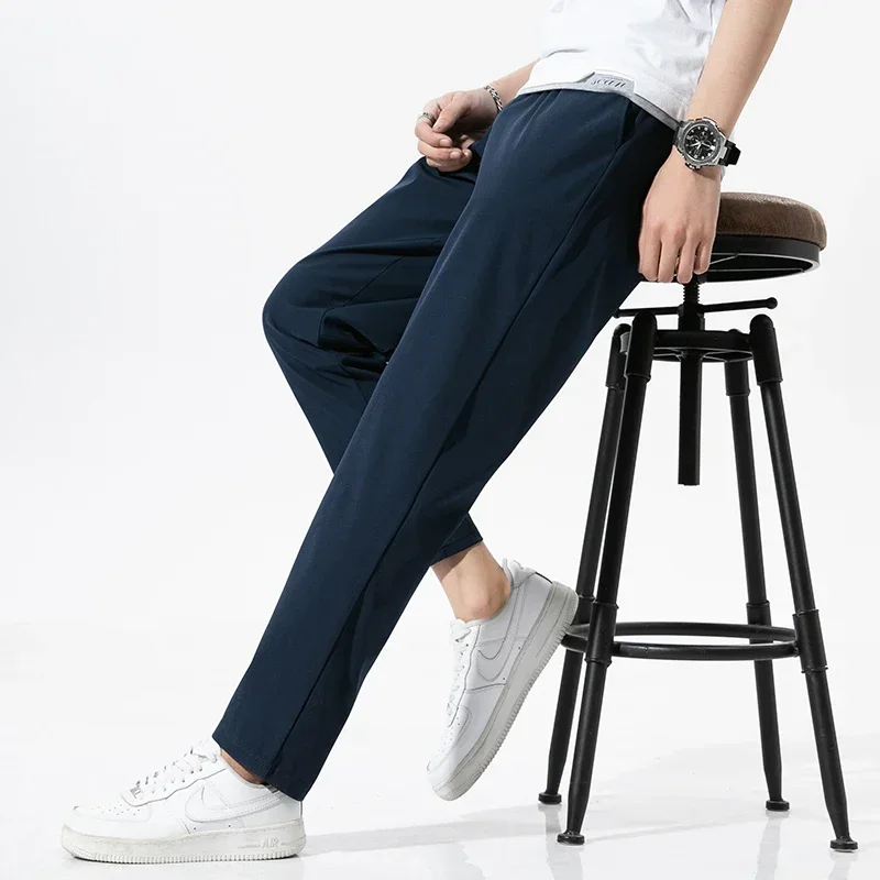 LIBIELIY ผู้ชายสีทึบกางเกงฤดูใบไม้ผลิฤดูใบไม้ร่วงใหม่ Casual กีฬา Slim กางเกงวิ่งออกกําลังกายฟิตเนสกางเกงผู้ชายแฟชั่นตรง