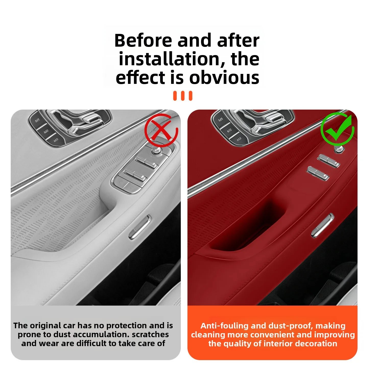 For Zeekr 8X 【 All inclusive door handle storage box 】 Silicone lifting panel storage box scratch resistant and dirt resistant
