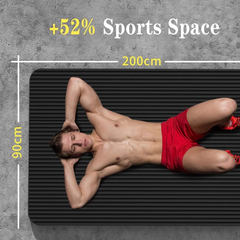 

200x80cm Yoga Mat Man Friendly NBR Travel Woman Fitness Exercise Mat 10mm Thicknesses for Yoga Pilates & Floor Workouts