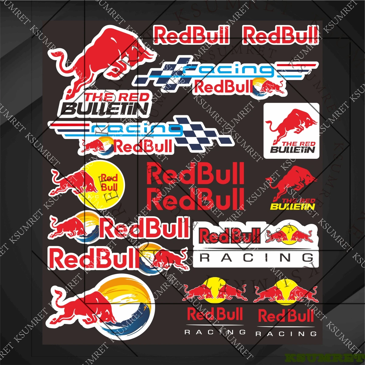 Vinyl für Red Bull Motorrad Aufkleber Tank Aufkleber Emblem Logo