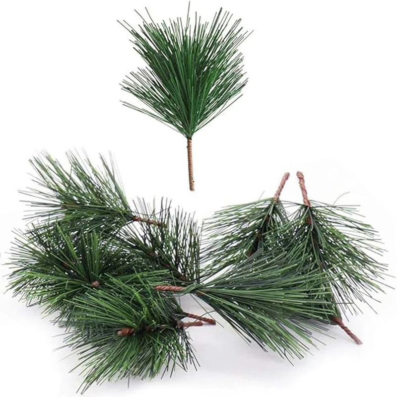 5/10 Stück künstliche Tannennadel, 11 cm, Zweig, grüne Pflanze, Tannennadel für DIY, Weihnachten, Thanksgiving, Hochzeit, Hausgarten, Dekoration – Detail 4