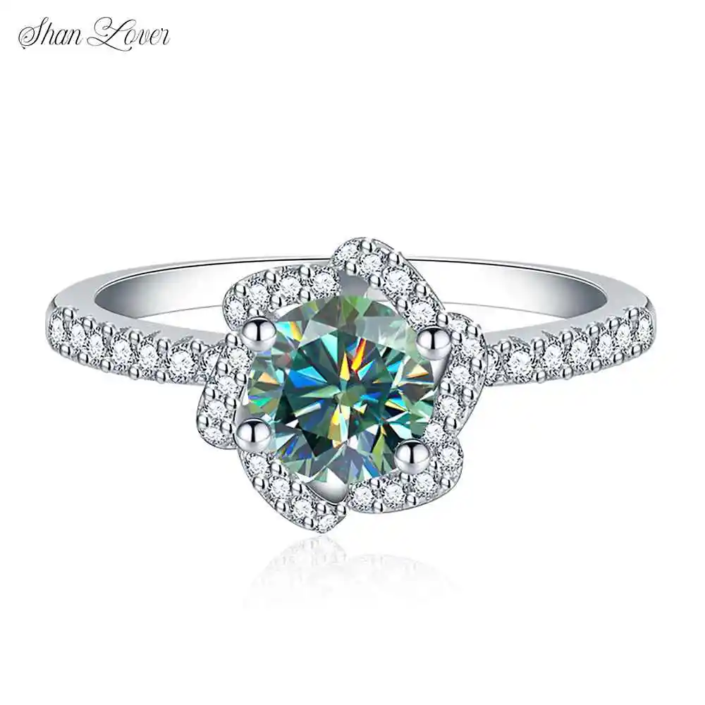 

Бренд ShanLover, сертификат GRA MST, кольца с муассанитом высшего класса для женщин, стерлинговое серебро 925 пробы, свадебное кольцо с бриллиантом, драгоценный камень