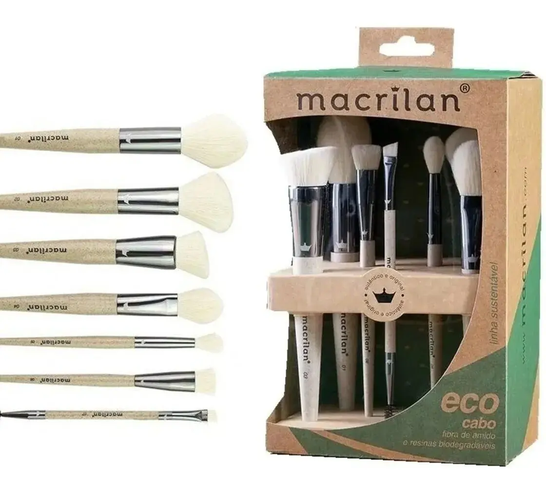 Kit with 7 Pinceis Profissional Eco Macrilan SK100