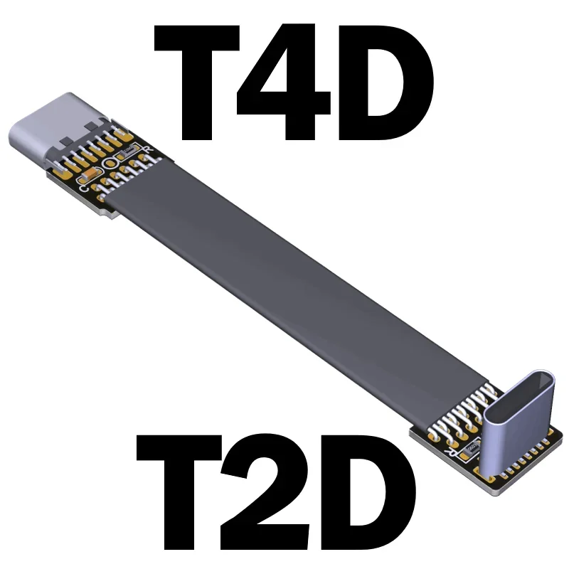 Curto preto ffc usb c fpv plano fino fita fpc cabo de carregamento usb 2.0 tipo-c 90 graus para USB-C 480m.bps