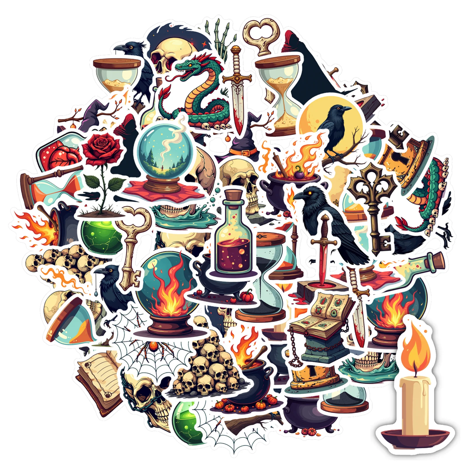 Темные-оккультные-наклейки-винтажные-колдовские-наклейки-наклейки-для-чемодана-автомобиля-наклейки-для-телефона
