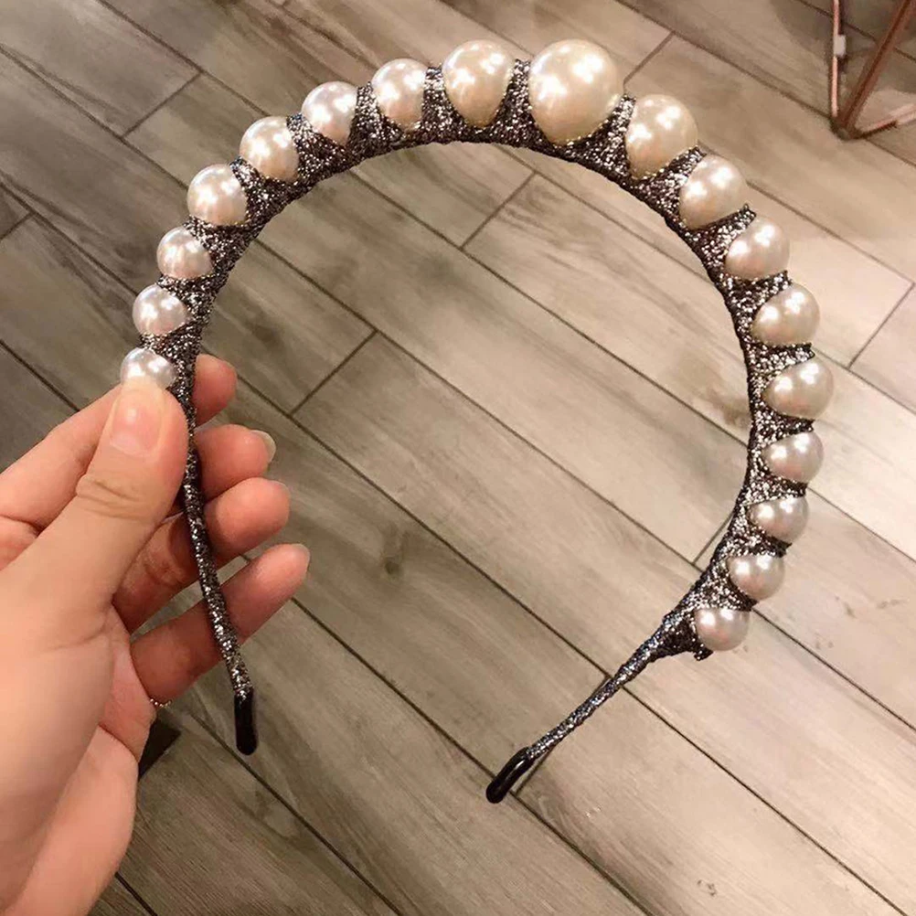 

1 pc Pearl Decor Headband Lightweight Comfortable Accessories Golden Silk Thread Delicate Craft Party Favors Valentine Gift For