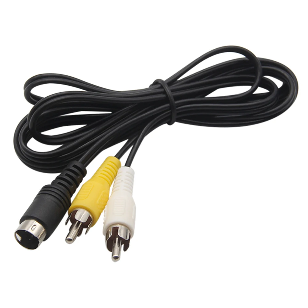 1.5M 3 Pin Game Audio Video AV Stereo Composite Cable For Sega Genesis 2 A/V RCA Connection Cord Wire For SEGA Genesis II / MD