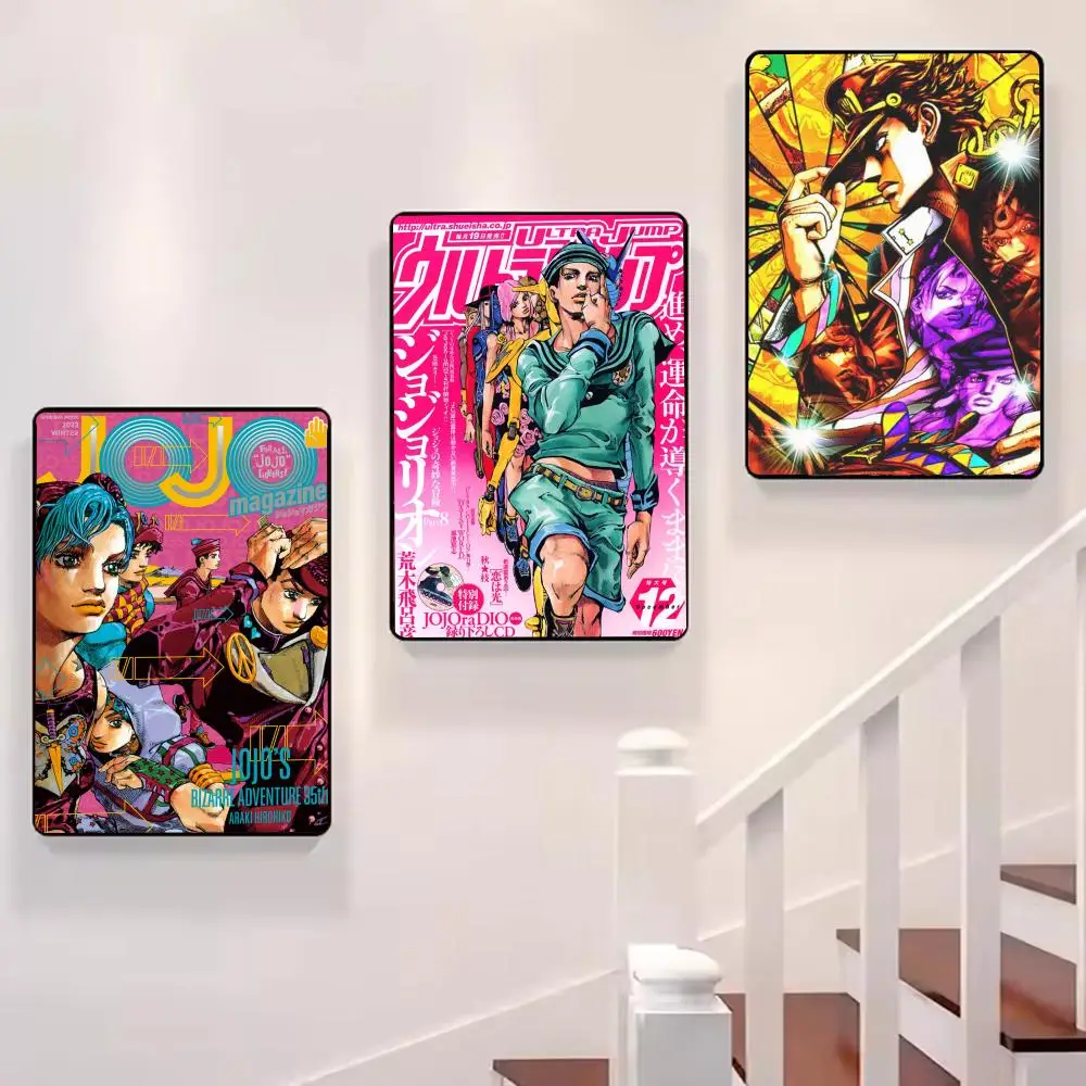 جوجوس غريب مغامرة ريترو أنيمي اللوحة الخط قماش المشارك: تجعد الحرة مقاوم للماء دائم جميع الفضاء جدار ديكور #3