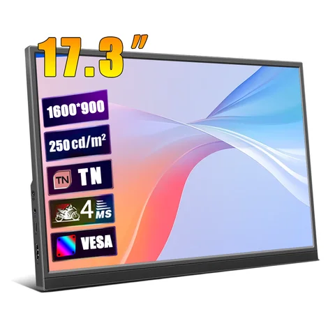 17.3 인치 풀 HD 60Hz 16:9 노트북 LCD 디스플레이 게임 모니터 휴대용 모니터HDMI 호환 SP4/PS5 스위치 Lapt