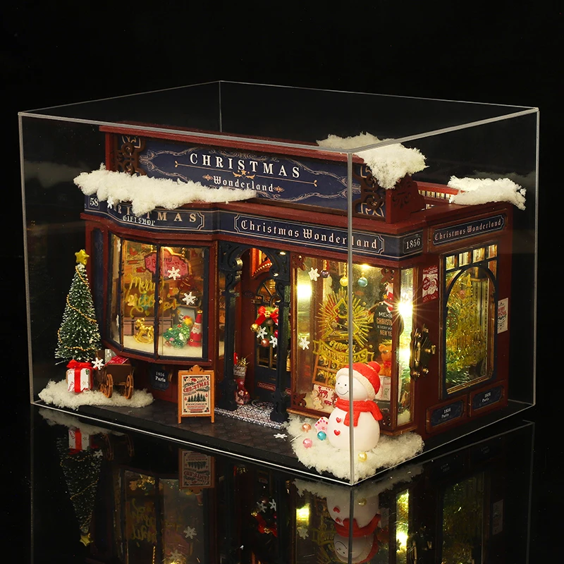 Christmas Gift DIY Big Doll House Wooden Miniature Furniture Dollhouse Handmade home Model Assembly Toys for Children