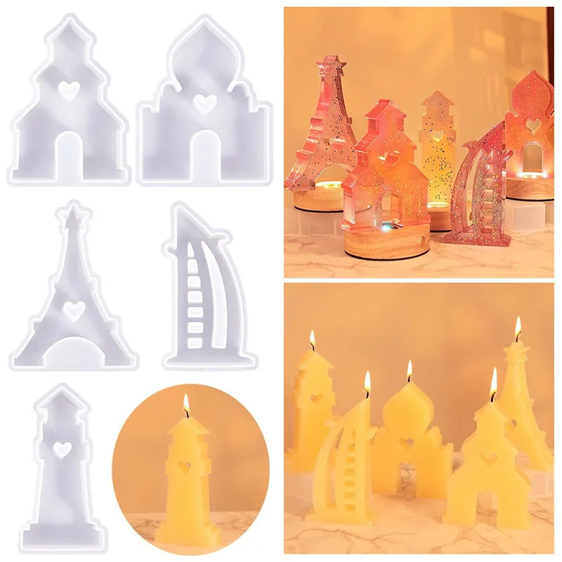 DIY Crystal Dropping Glue Architectural Aromatherapy Candle Gypsum Decoration Epoxy Resin Silicone Mold
