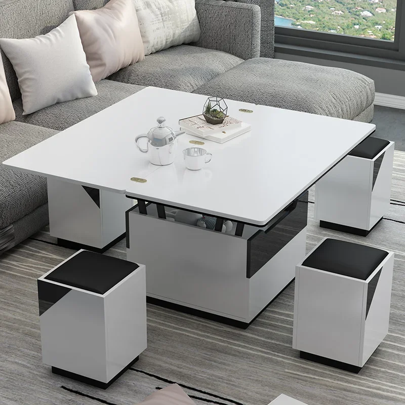 Multifunctional coffee table dining dual-purpose electric lifting and folding apartment living room modern simpleTV cabinet