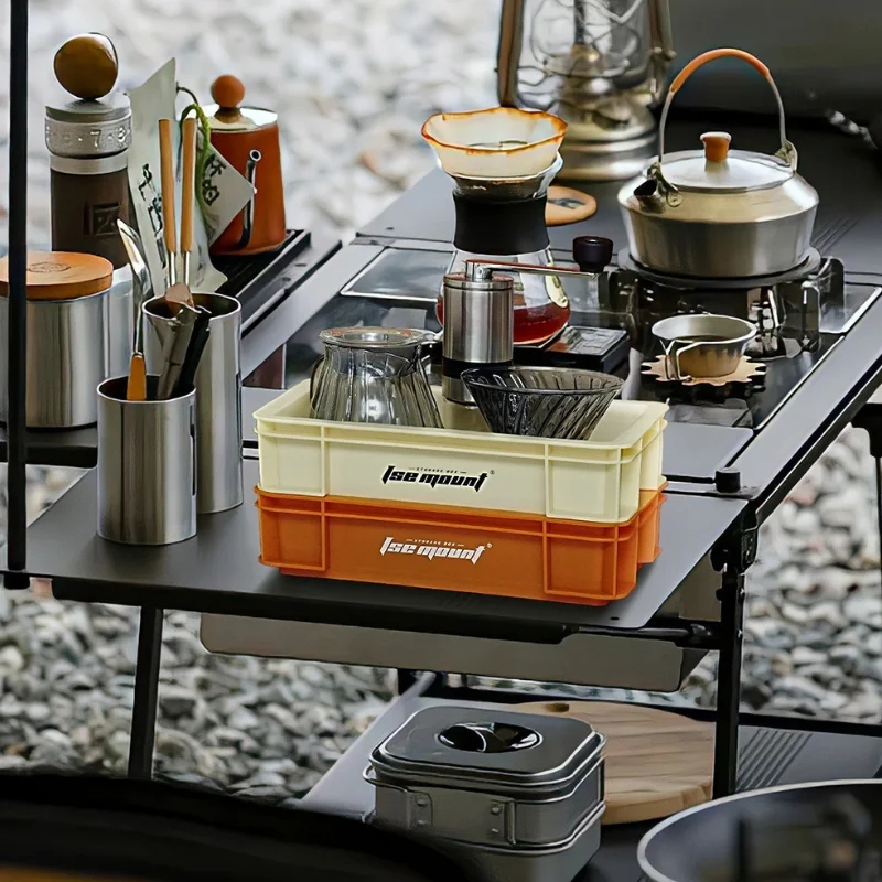 Multi-purpose Utility Crate Portable Stackable Organizer Outdoor Camping Storage Box With Lid Dustproof Gear Container For Car