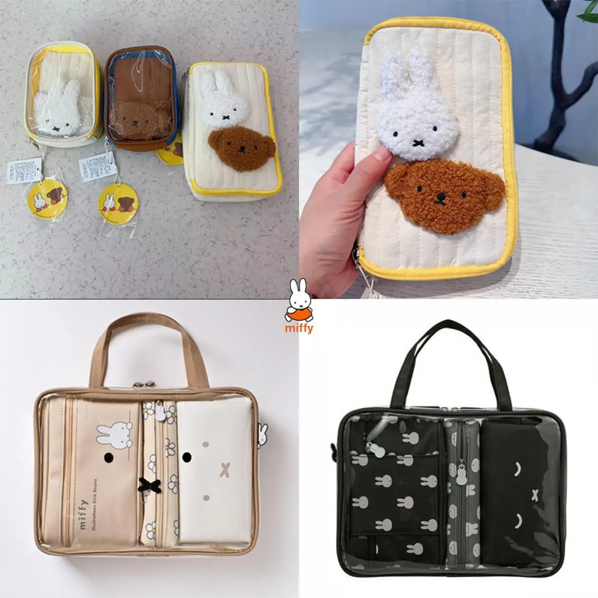 

Miffy Kawaii Rabbit Cartoon Travel Storage Bag Cute Bear Anime Wash and Rinse Separately Bag New Style Storage Bag