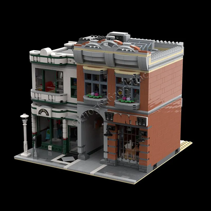 1997 قطعة رائجة البيع أتيليه متحف ركن المرآب المشهد المعماري بنة عرض الشارع الحضري الطوب لعبة مجسمة هدية للأطفال