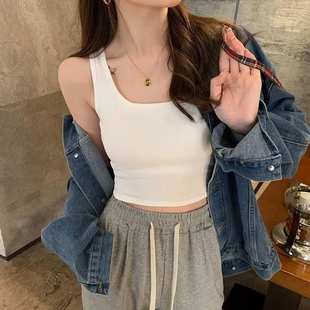 สบายๆแขนกุด Cami TOP ผู้หญิงแฟชั่น Cross-Sling Crop TOP Tees สุภาพสตรี Basic ฟิตเนส Camisole ฤดูร้อนเสื้อผ้าผู้หญิง Hot