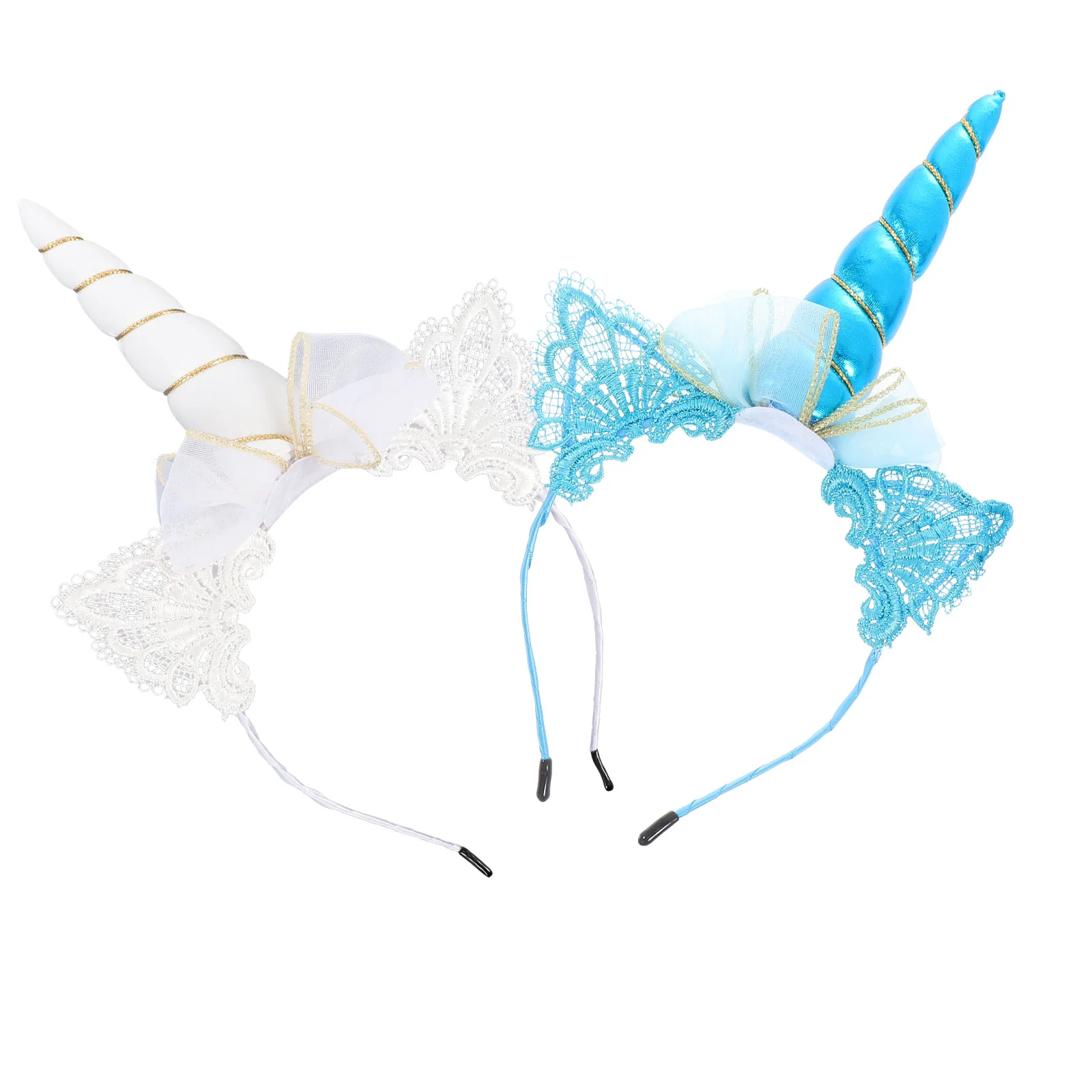 

2 Pcs Unicorn Headband Party Hair Decoration Adorable Kids Hairband Props Unique Hoops Cloth Wear Comfortable Hairbands