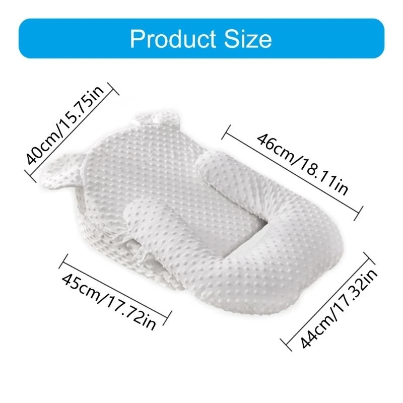 J15U Adjustable Baby Pillow for Nursing Anti Spit Milk Feeding Slope Pillow Lounger for Newborns Enjoy Daily Comfort
