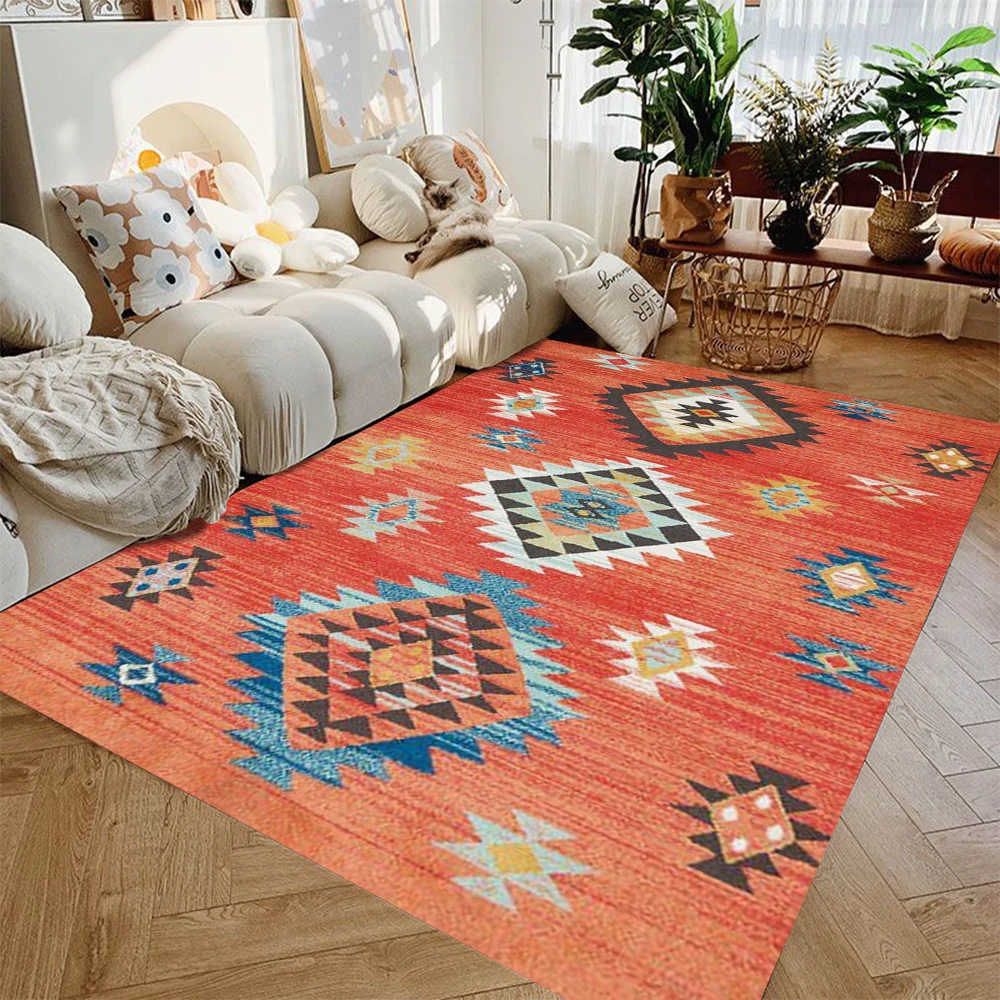 Vintage Bohemian Style Carpets Area Rug Living Room Rugs Indoor Floor Mat for Bedroom Under Dining Table Home Office Decor Rug