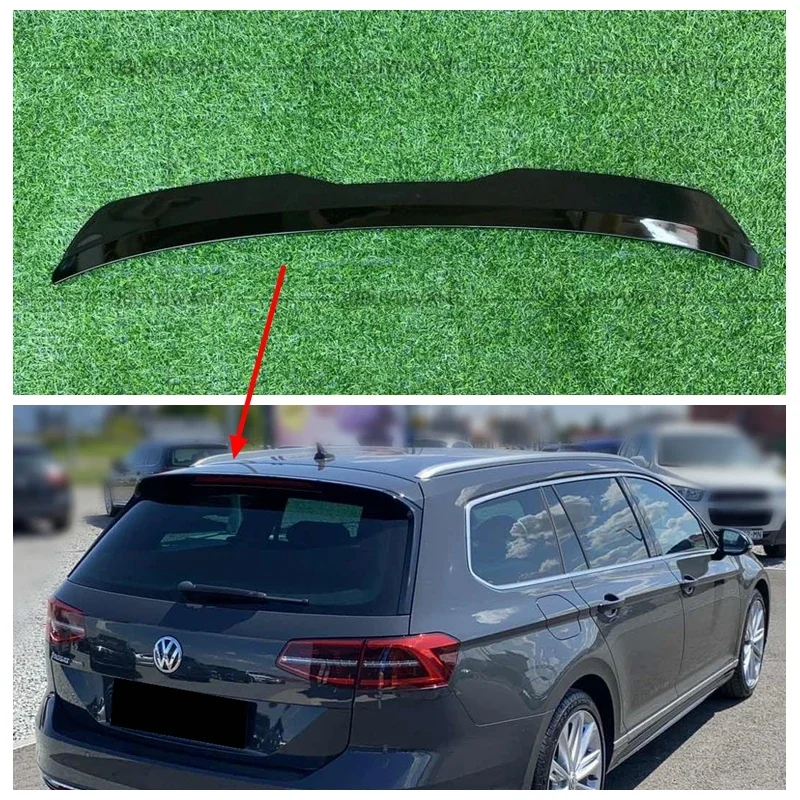 

For Volkswagen VW Passat B8 Estate 2015 + Gloss Roof Spoiler Extension ABS Material Universal CAR WING SPOILER Rear Trunk Wing