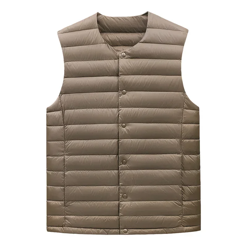 Men\'s Sleeveless Down Liner Vest 2023 New Autumn Winter Ultra Lightweight Packable Warm White Duck Down Men Vest Jackets