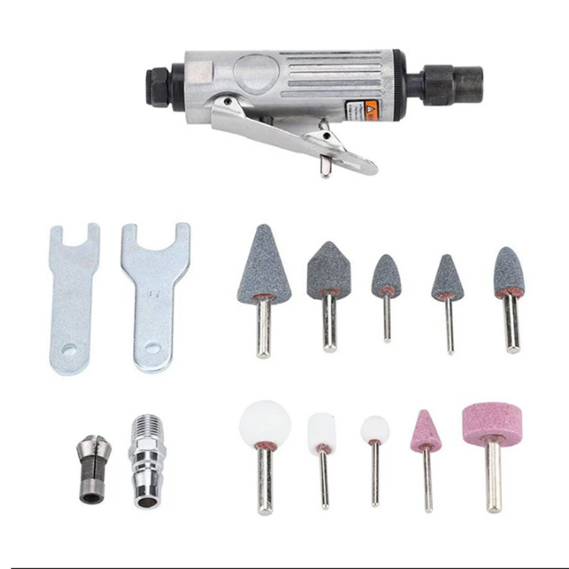 1/4 Inch Car Air Compressor 90Psi Grinder Machine Tirel Rotary Stone Tool Kit High-Speed Polishing Pneumatic Tool