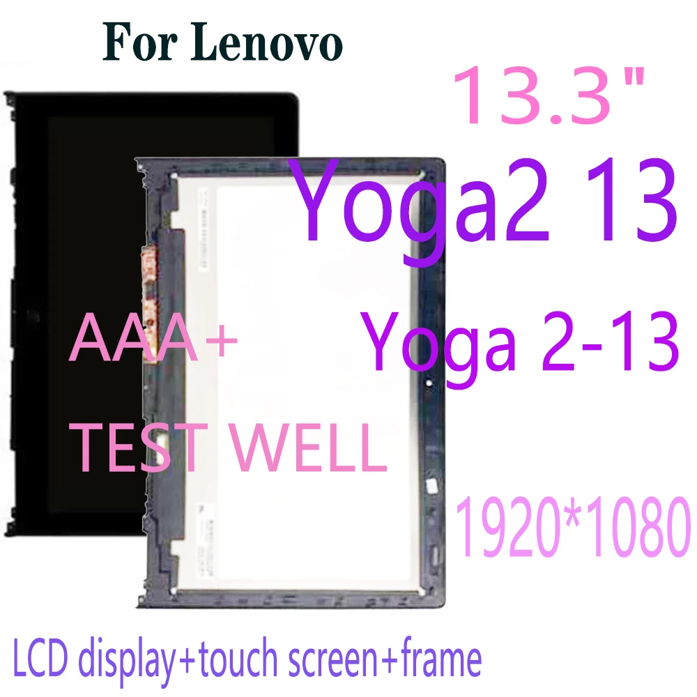 

13.3" For Lenovo Yoga 2 Yoga2 13 LCD Display Touch Screen Digitizer Assembly Frame B133HAN02.0 LP133WF2 SPA1 For Yoga 2-13 LCD