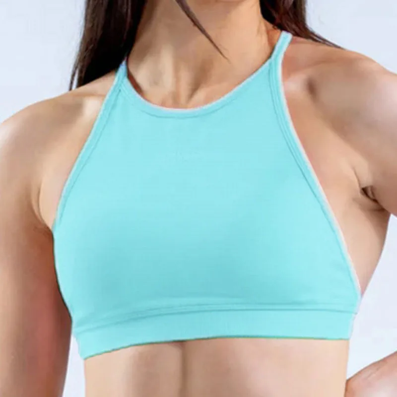 シームレスなバックレスヨガスポーツブラ女性用クロス美しい背中
