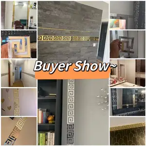 ملصق مرآة حائط أكريليك مع مادة لاصقة لغرفة المعيشة وغرفة النوم ، حافة الشريط ، خط الزاوية ، حدود المبنى ، ديكور المنزل ، 5 سم ، 10 سم أفضل 8 إطار ملصق مرآة للمبيعات - رقم 4