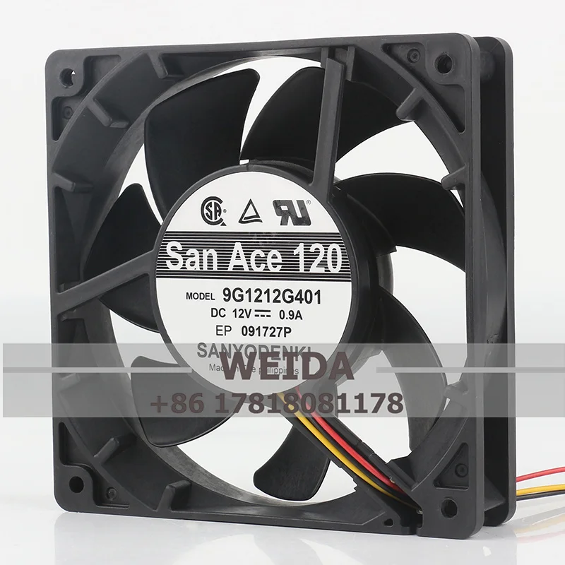 

Корпусный вентилятор, оригинальный Sanyo 9G1212G401 DC 12 В 0,9 А, бесшумный вентилятор с двойным шарикоподшипником, 12025, охлаждающий вентилятор 120*120*25 мм