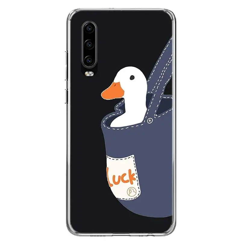 Cartoon Duck Goose Game Case Phone Cover for Huawei P30 Lite P40 P20 P10 Mate 10 20 Pro P Smart Z 2019 Y5 Y6 Y7 Y9S Trend Fundas