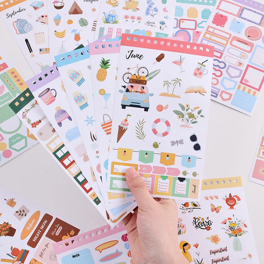 1213 stücke Bunte Papier Label Aufkleber Buch Tägliche Notizen Kennzeichnung Ästhetische Planung Spule Aufkleber Buch Journal Scrapbooking Liefert – Detail 6