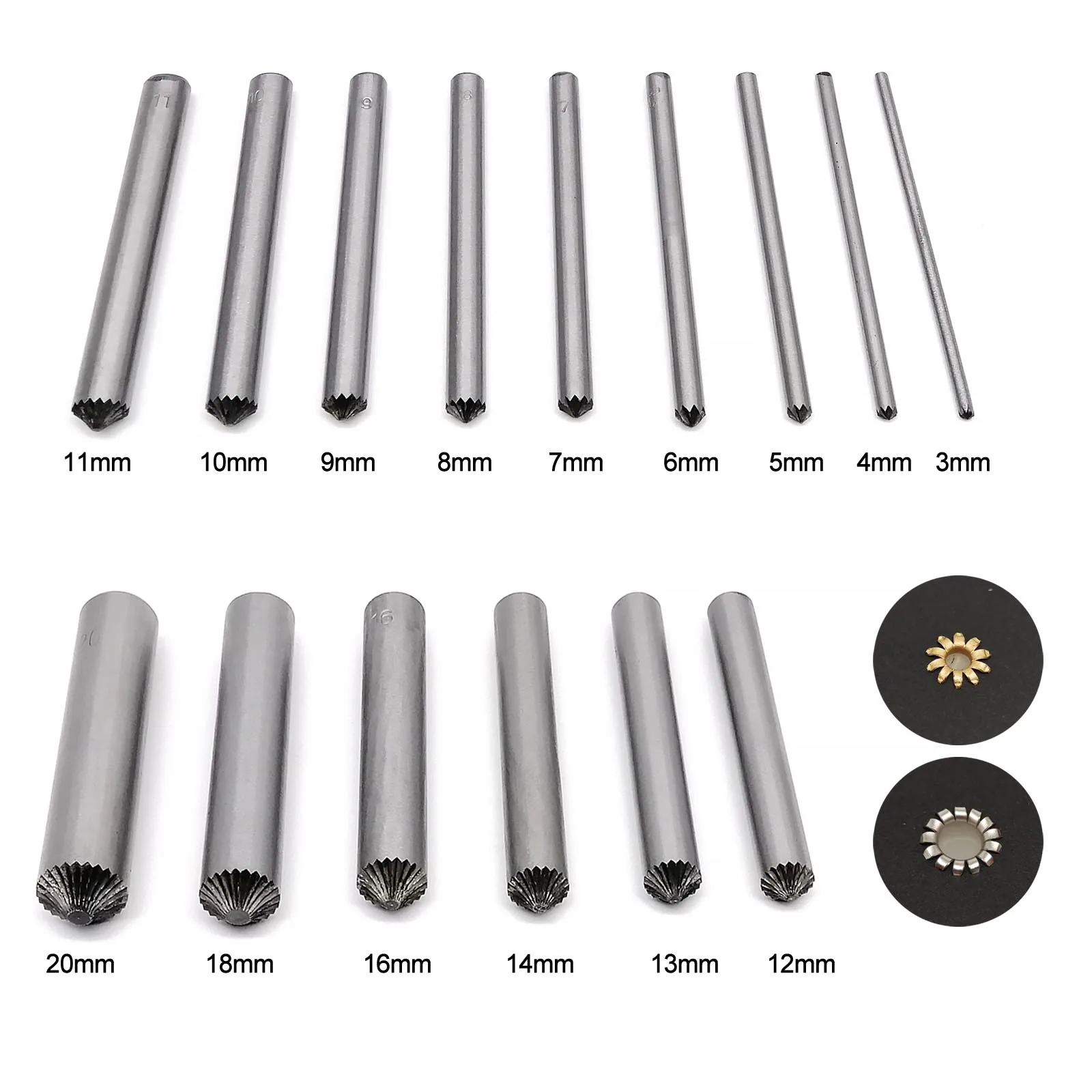 3mm-20mm Eyelets Grommet Ring Air Hole Semi Half Hollow Rivet Install Flowering Cracking Knock Punch Tool Rod High Quality Steel