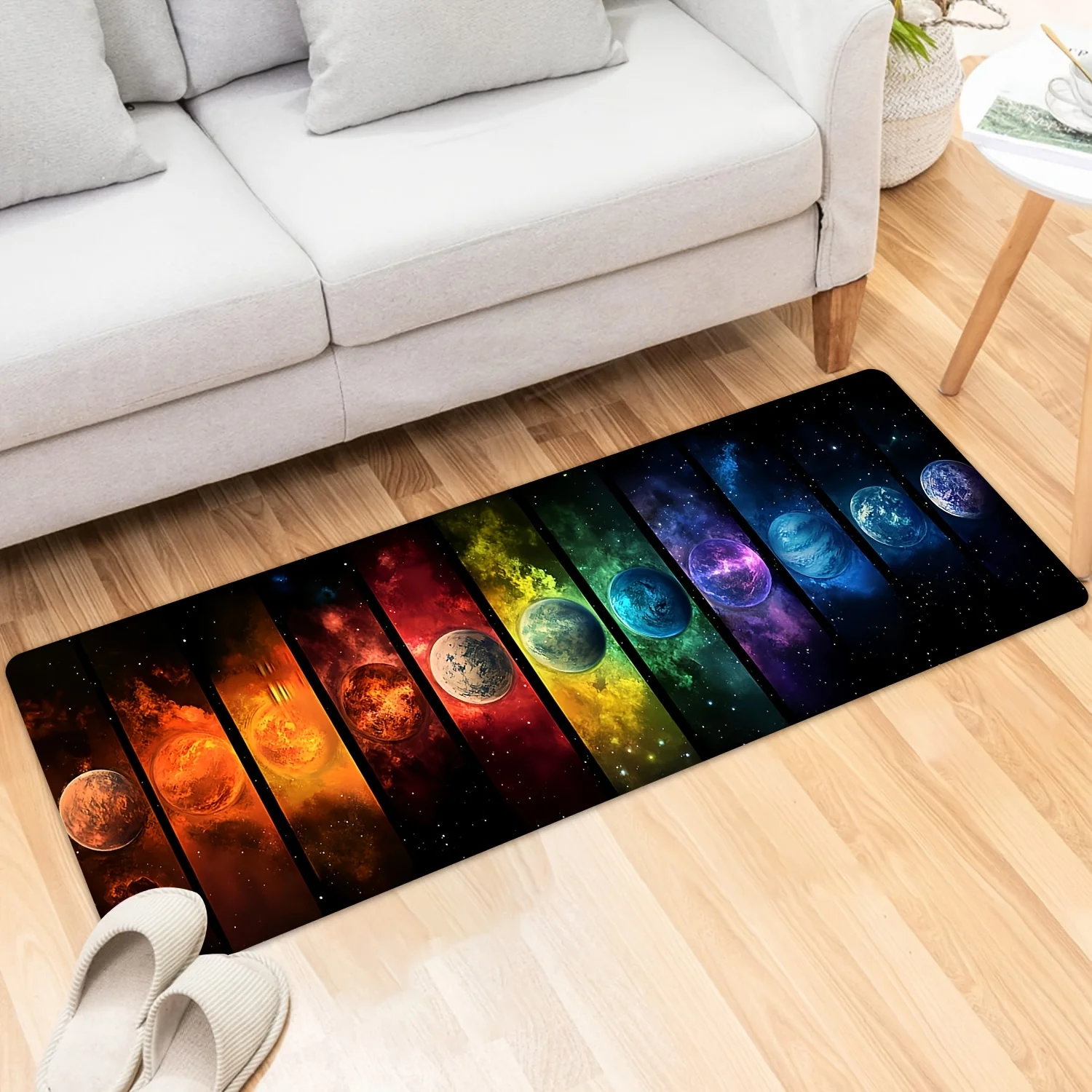 1pc Cosmic Planet Starry‑Sky Printed Long Runner Rug, Home Decor Floor Mat for Hallway, Entryway, Bedroom, Living Room, Kitchen